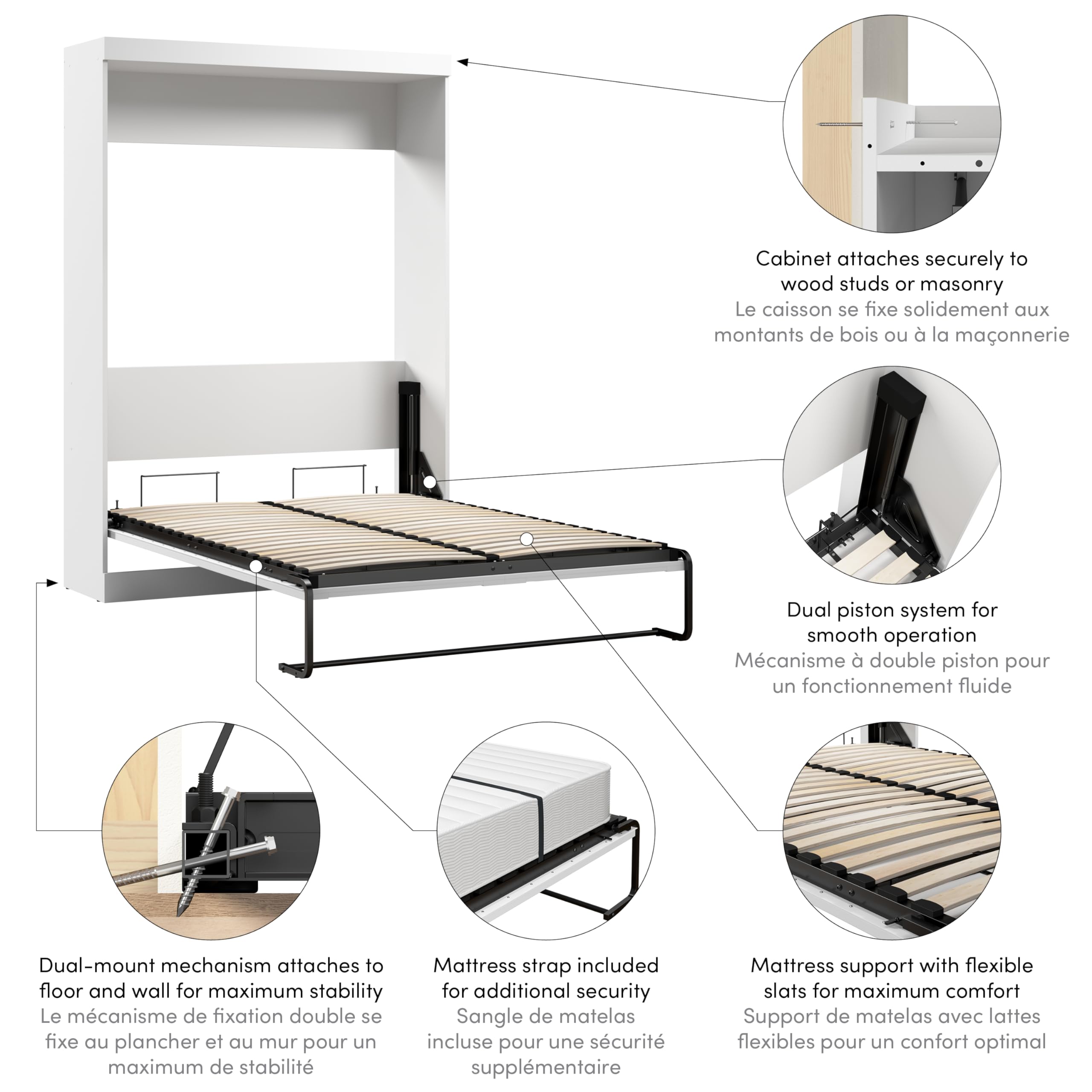 White Full WALL BED-05